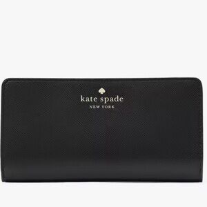 Kate Spade Brynn Saffiano PVC large bifold wallet.